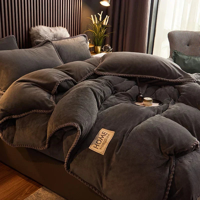 Cozy Velvet Fleece Duvet Cover Set