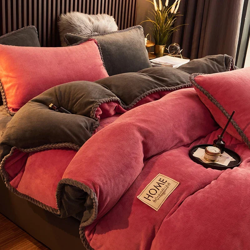 Cozy Velvet Fleece Duvet Cover Set