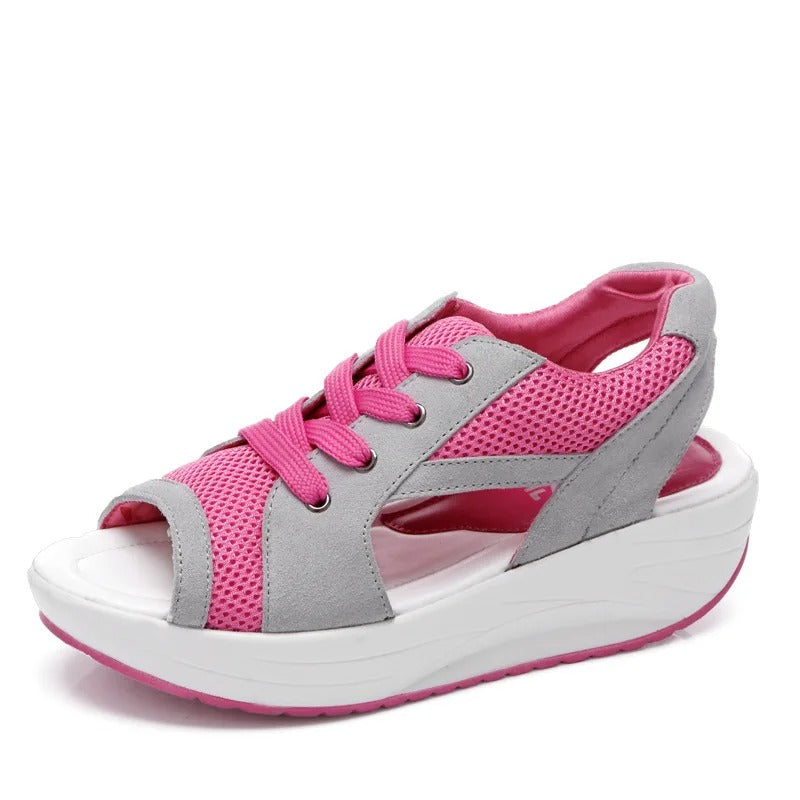 Platform Mesh Open Toe Sandals