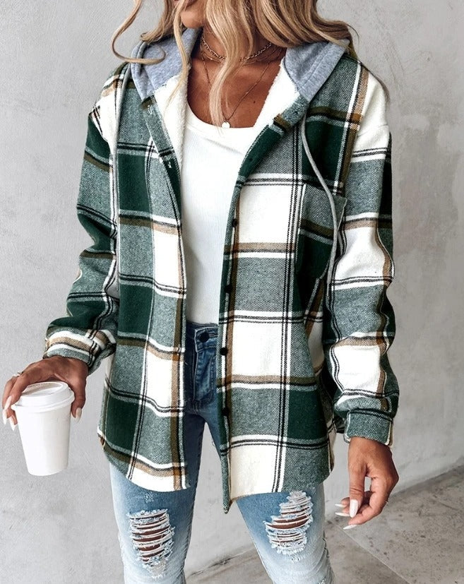 Printed Drawstring Hoodie With Kangaroo Pocket