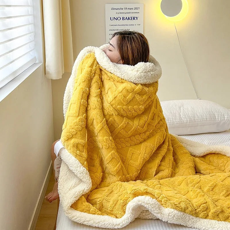 Cozy Thick Wool Winter Blanket