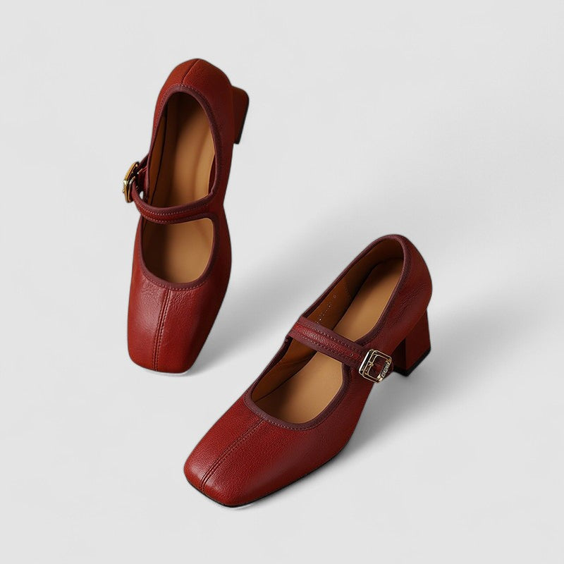 Pressure Relief Mary Jane Shoes With Block Heel