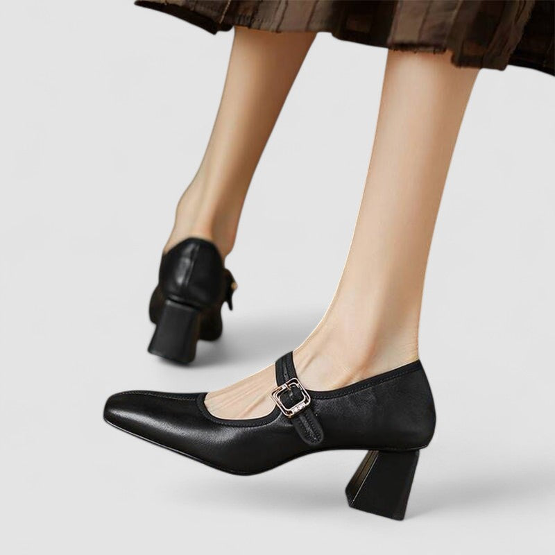 Pressure Relief Mary Jane Shoes With Block Heel