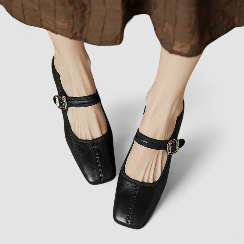 Pressure Relief Mary Jane Shoes With Block Heel