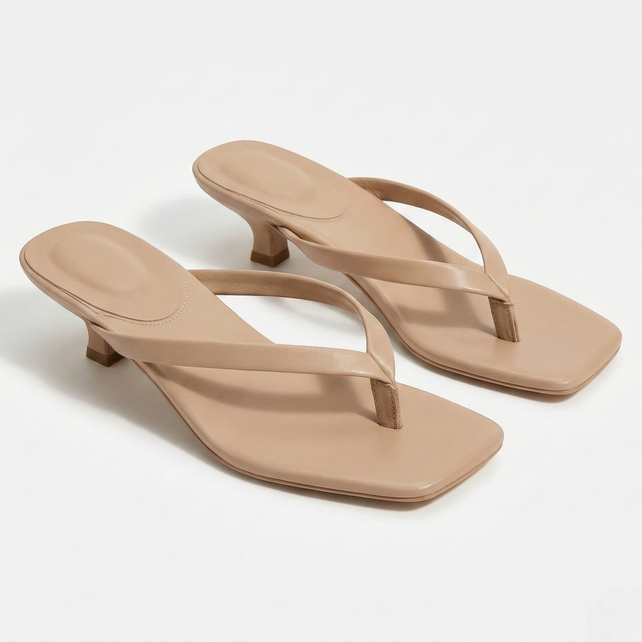 Megan Minimalist Thong Kitten Heel Sandals