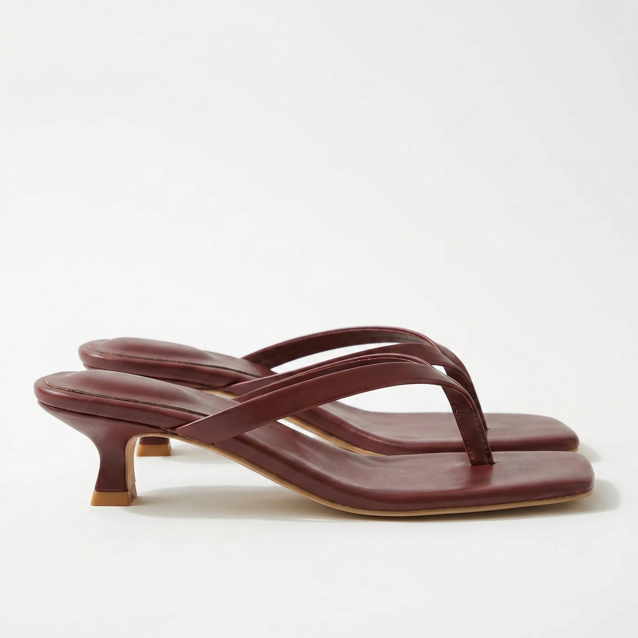 Megan Minimalist Thong Kitten Heel Sandals