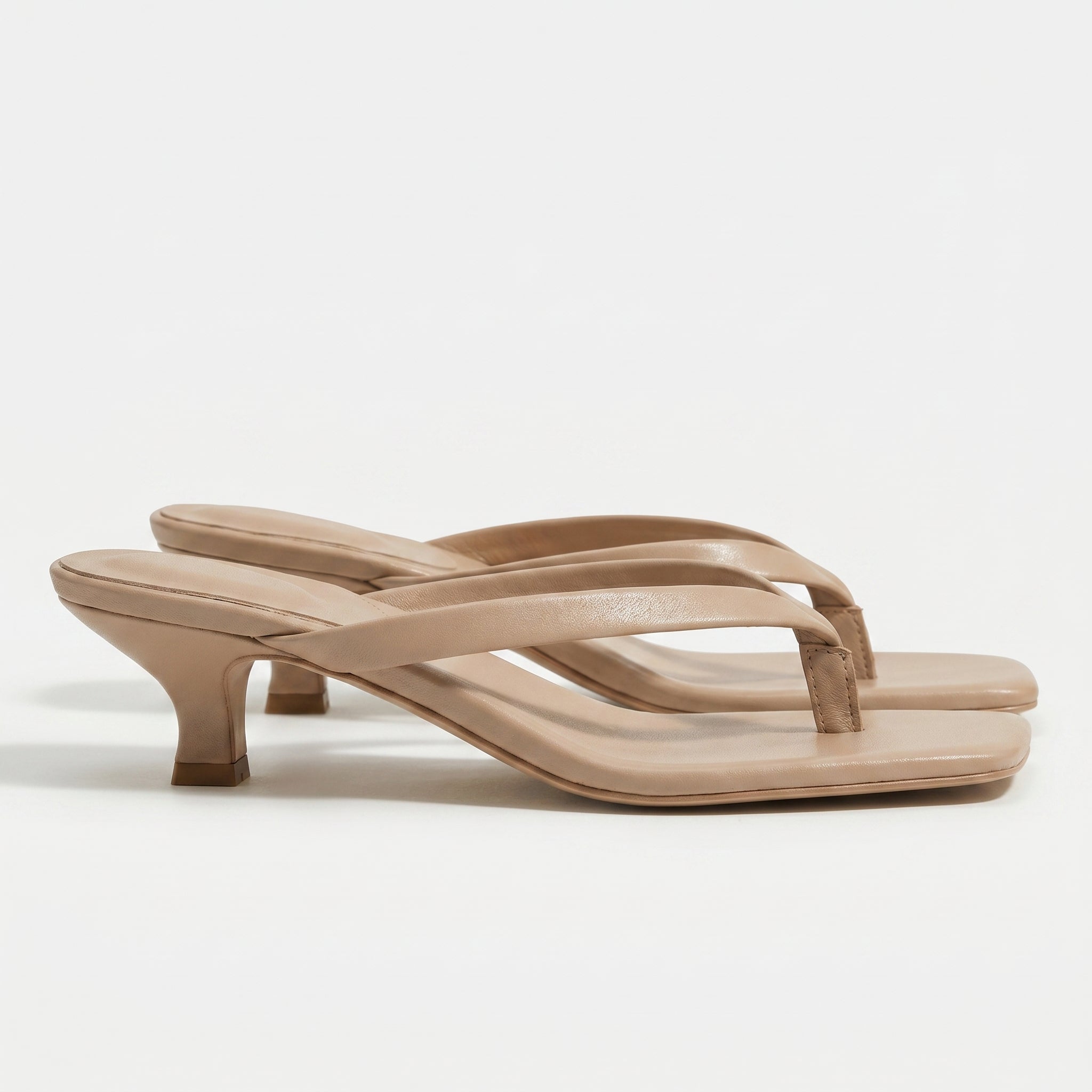 Megan Minimalist Thong Kitten Heel Sandals