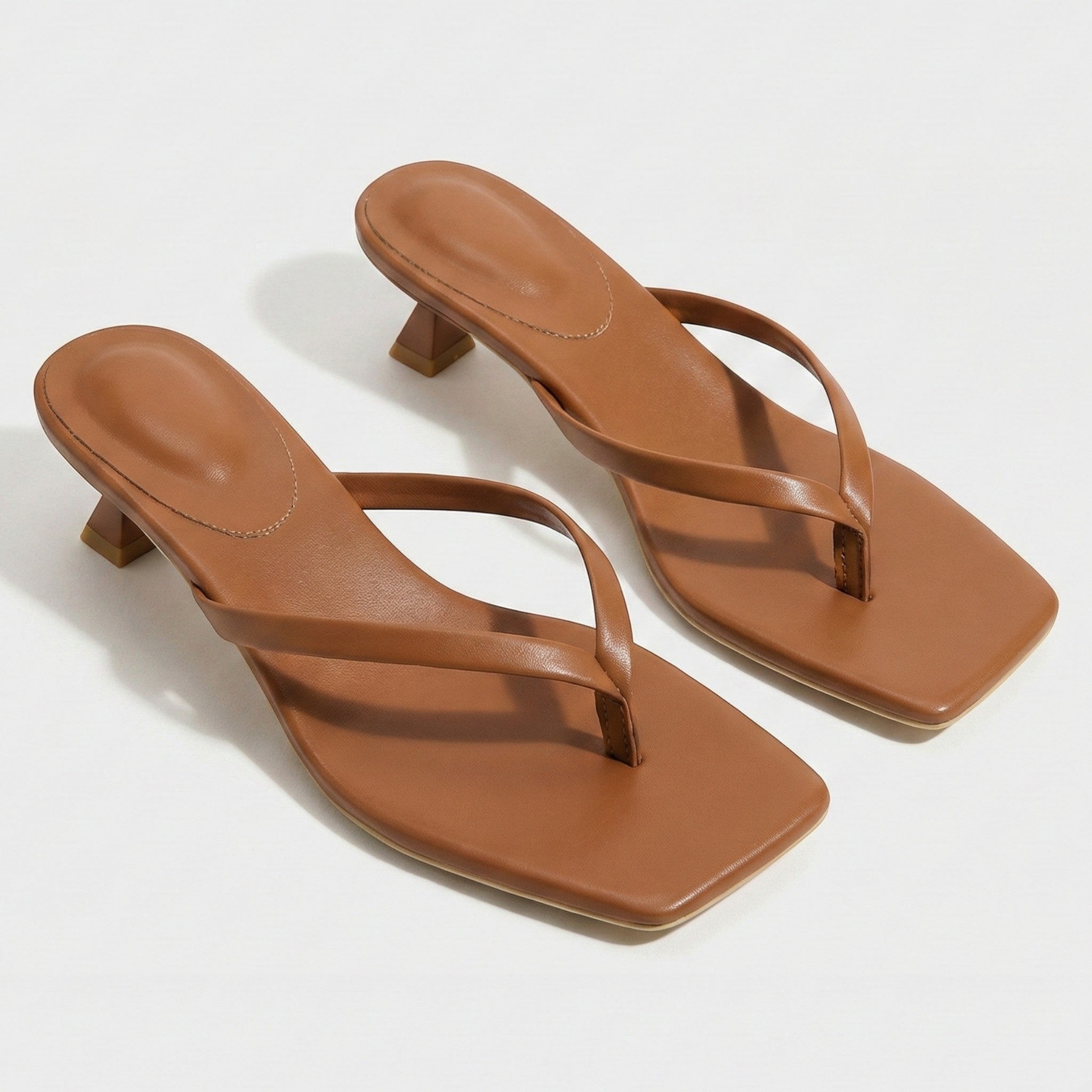 Megan Minimalist Thong Kitten Heel Sandals