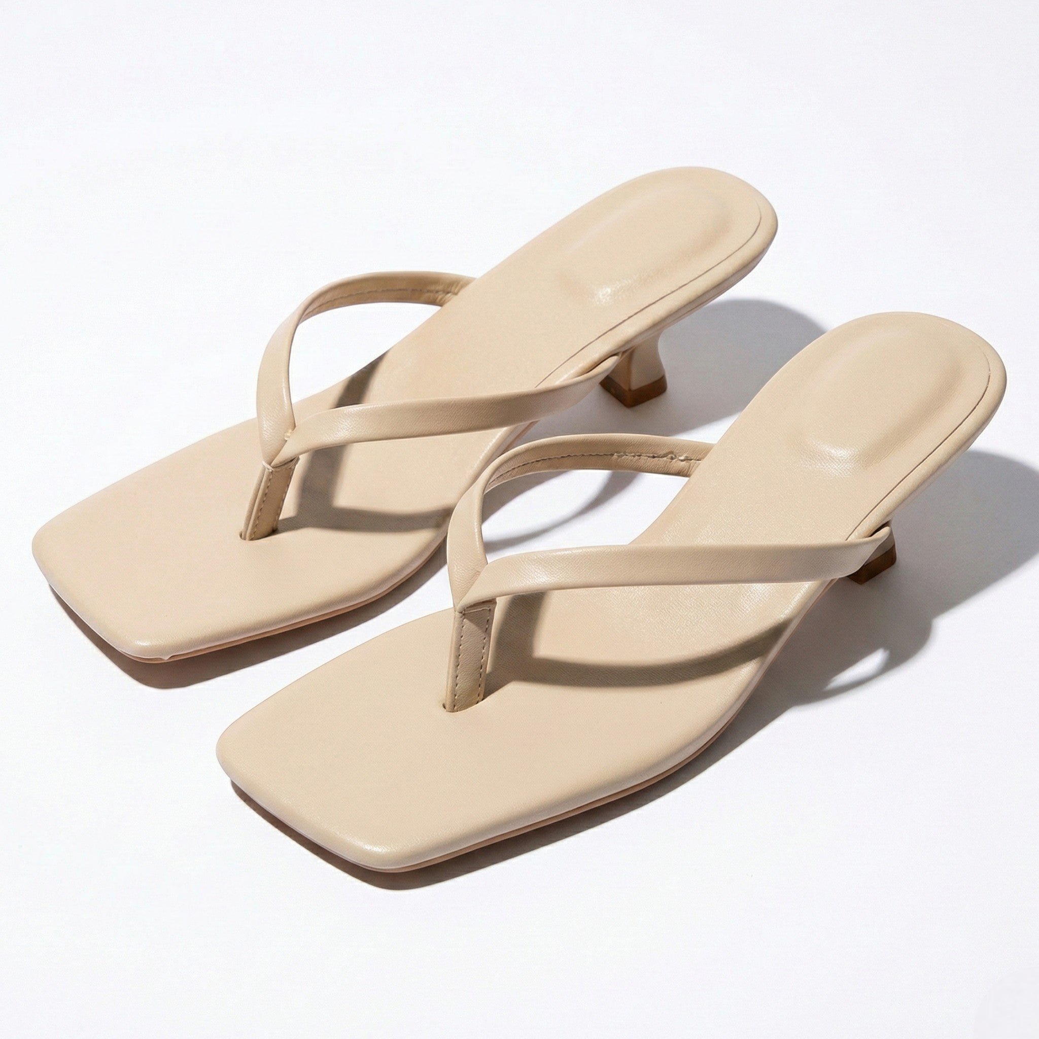 Megan Minimalist Thong Kitten Heel Sandals