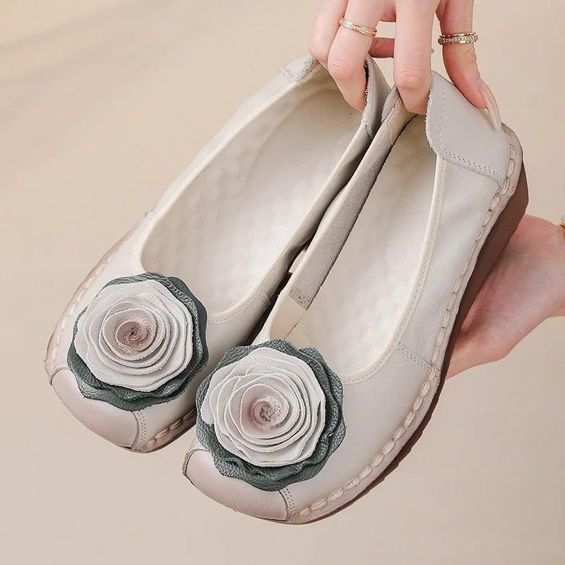 Mirelli Floral Appliqué Slip-On Comfort Loafers