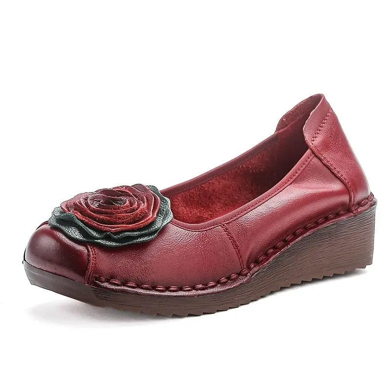 Mirelli Floral Appliqué Slip-On Comfort Loafers