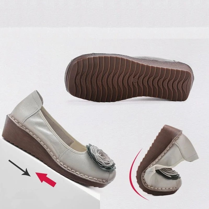 Mirelli Floral Appliqué Slip-On Comfort Loafers