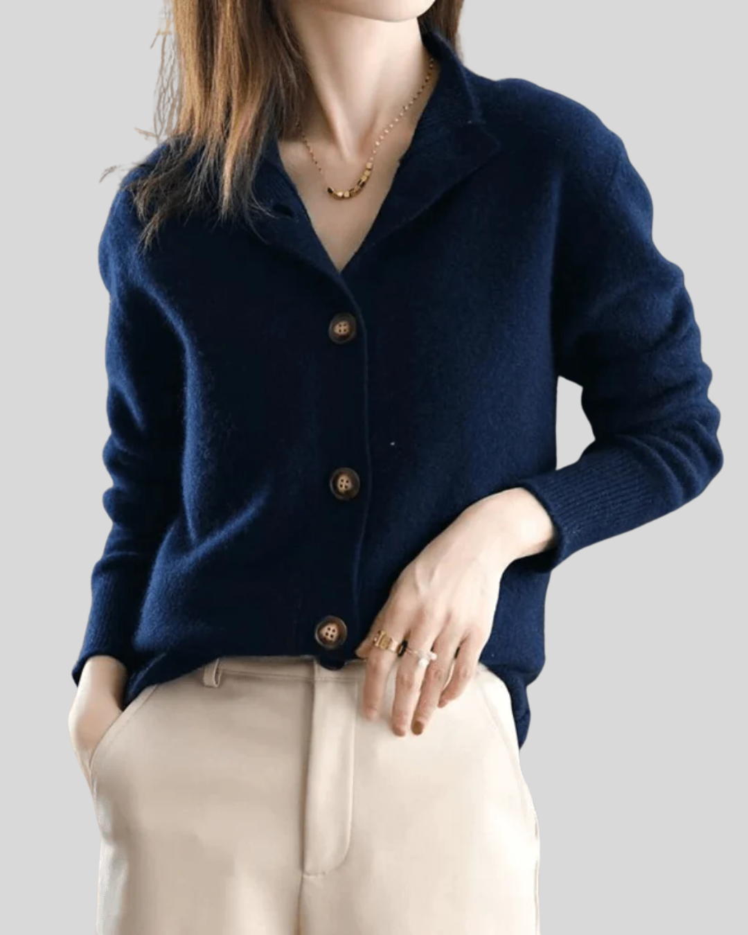 Button-Down Collared Cardigan Sweater