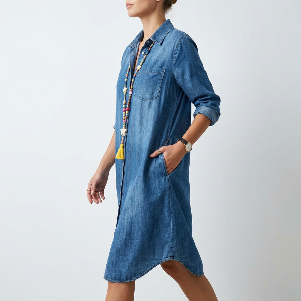 Casual Denim Shirt Dress for a Comfortable Fit