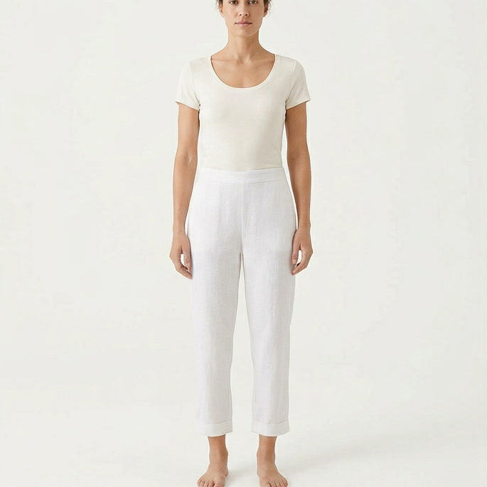Lightweight Straight Leg Summer Trousers with Side Pockets