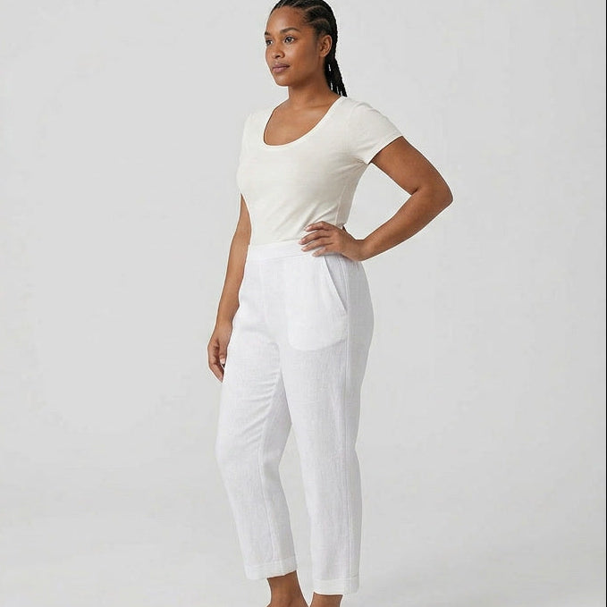 Lightweight Straight Leg Summer Trousers with Side Pockets