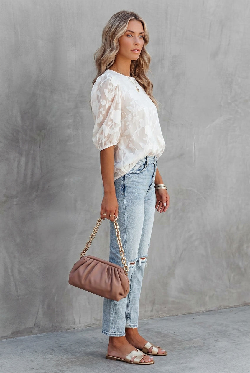 Women's Chiffon Puff Sleeve Blouse