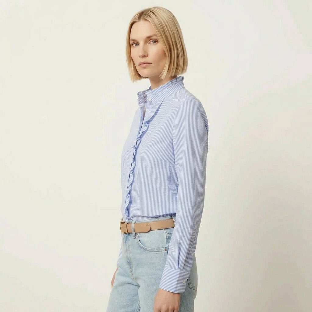 Ruffle Collar Tailored Blouse