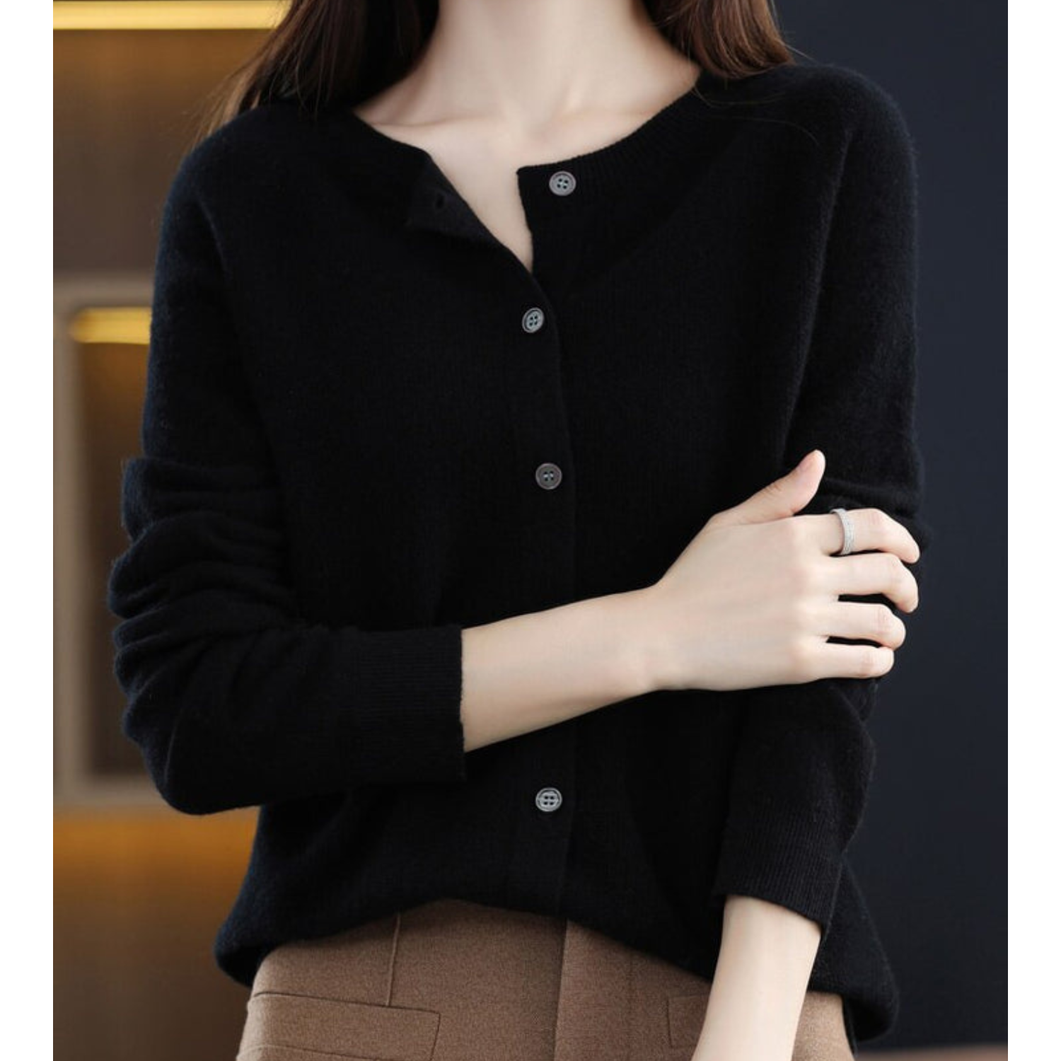 Women's Soft Knit Open-Front Cardigan