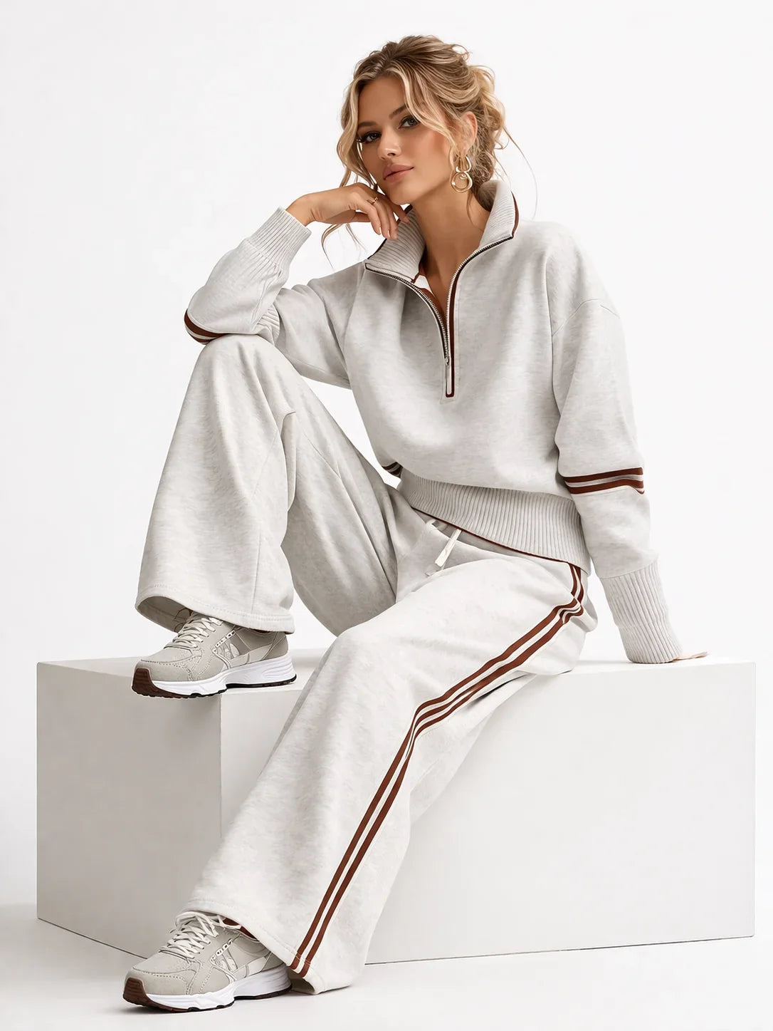 Ovia Soft-Touch Wide-Leg Two-Piece Set
