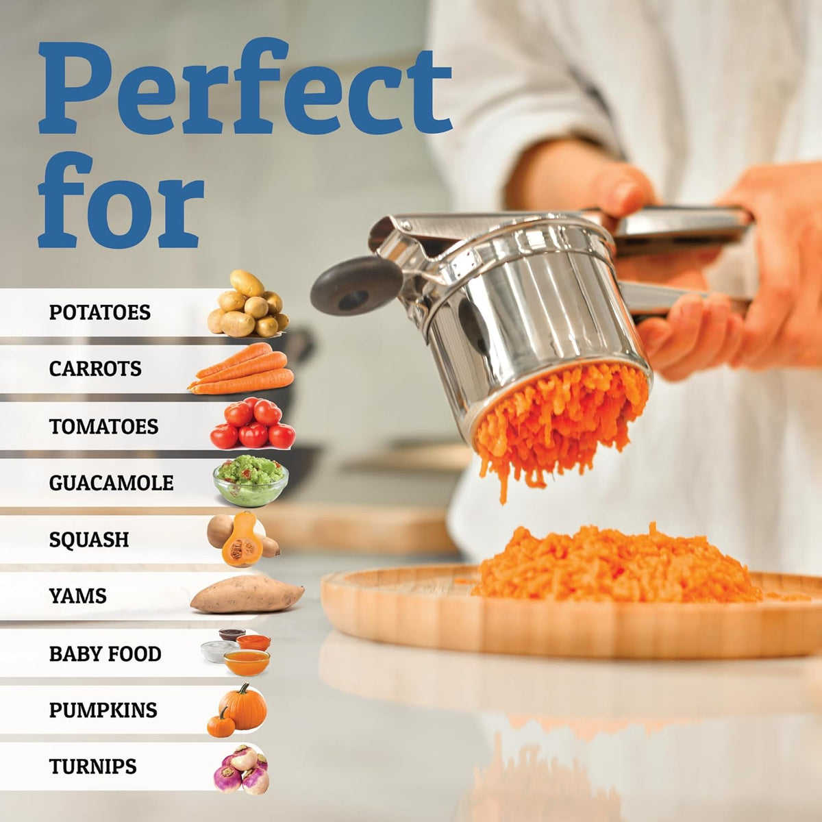 Heavy-Duty Stainless Steel Potato Masher Tool