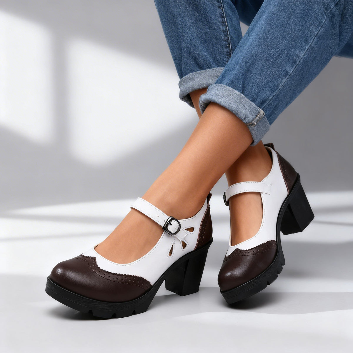 Brogue Loafers with Bow Detail