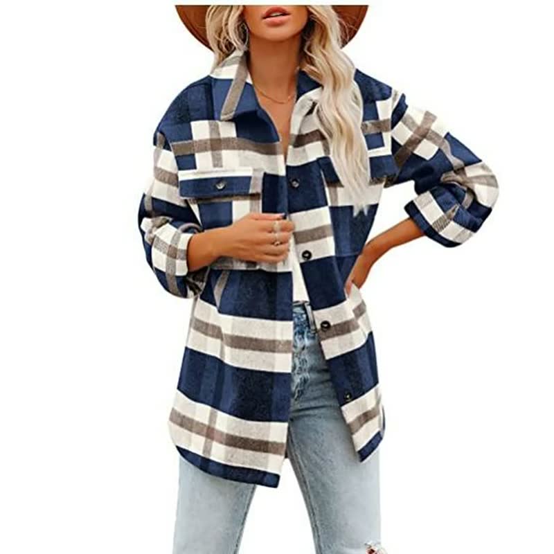 Checked Print Relaxed Fit Blouse