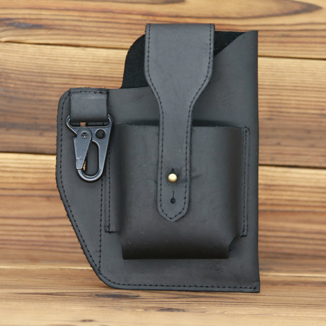 Men's Multi-Pocket Leather Waist Bag