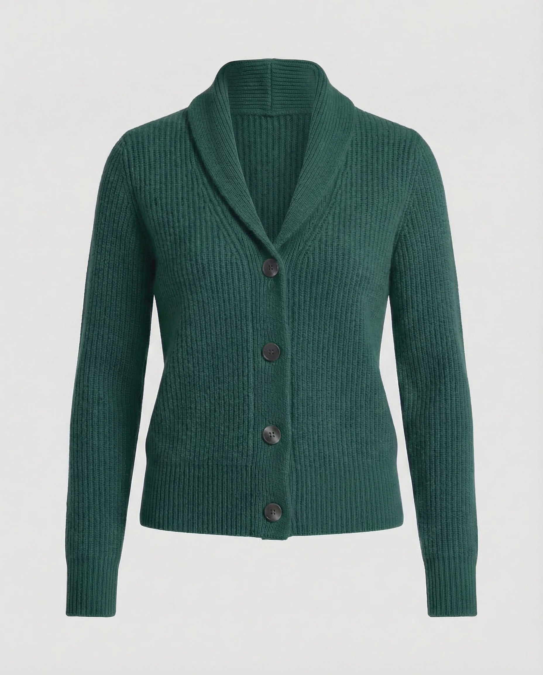 Lapel Collar Knit Cardigan With Button Front