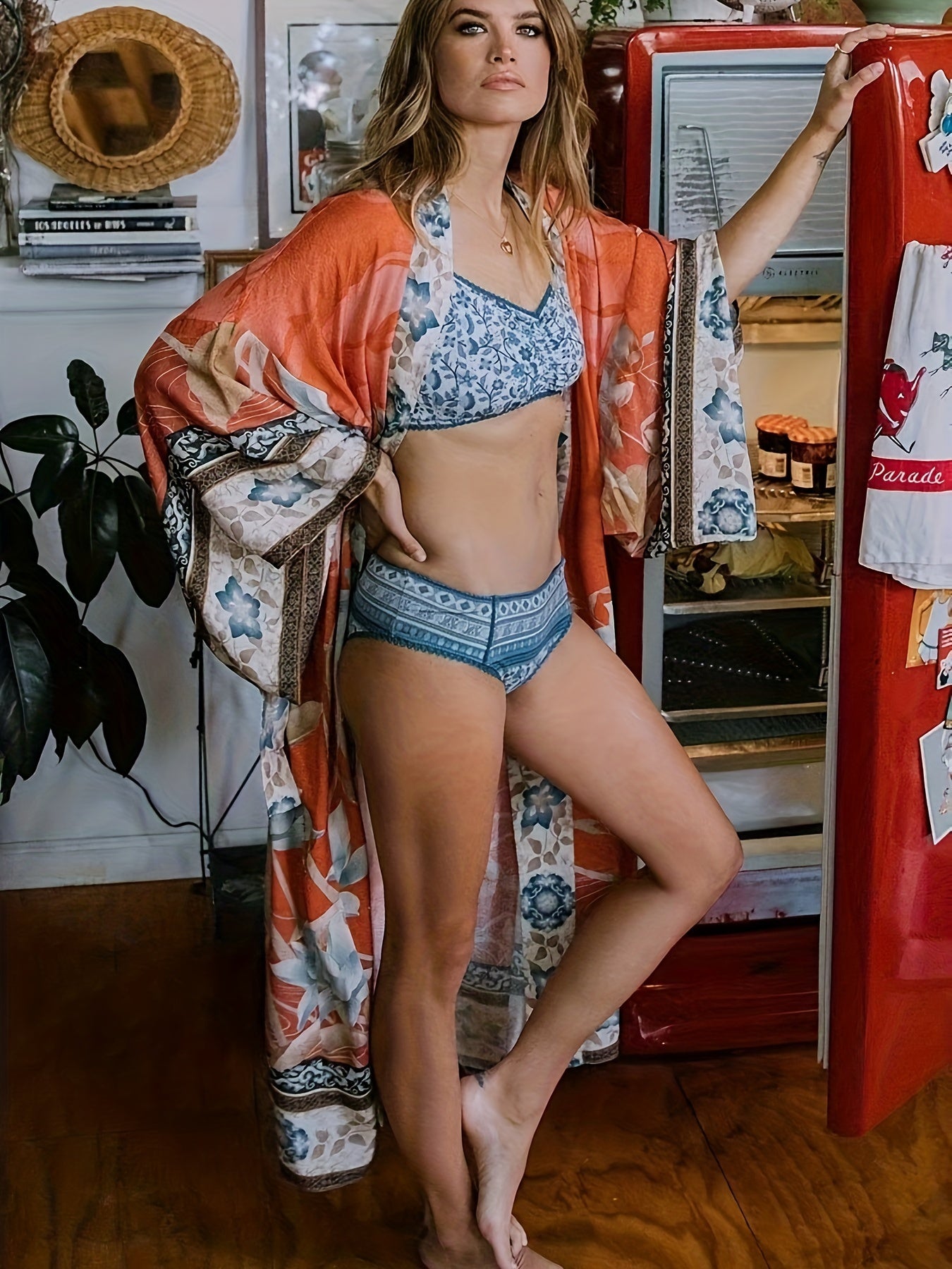 Floral Print Resort Kimono