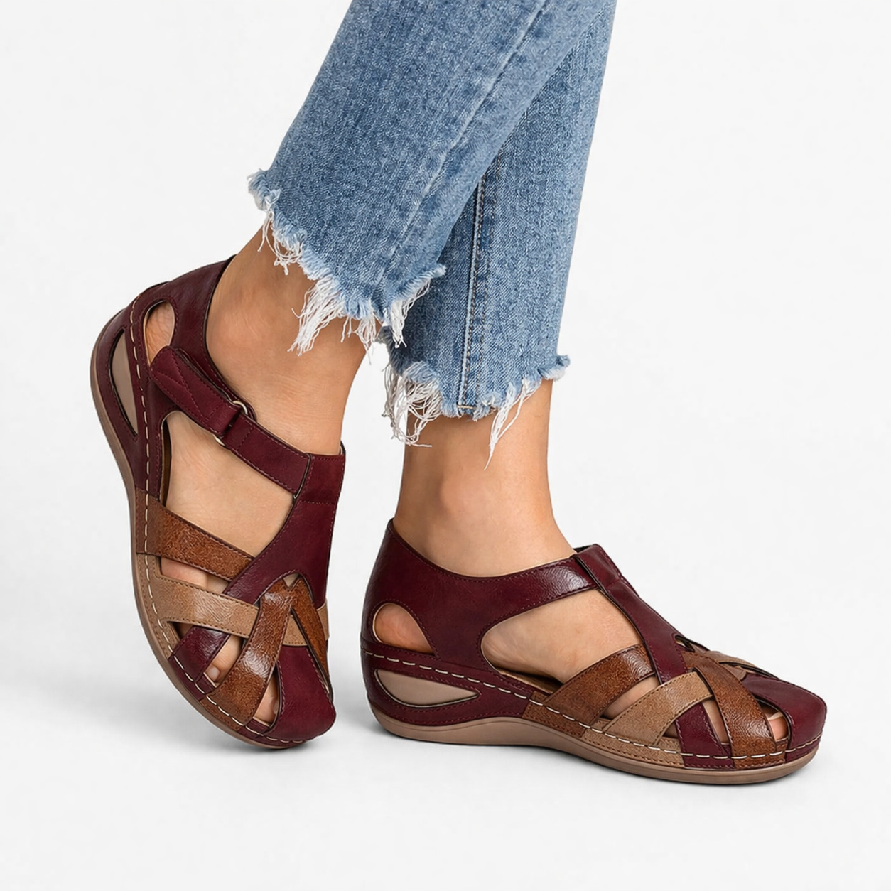 Women's Leather Orthopedic Wedge Sandals