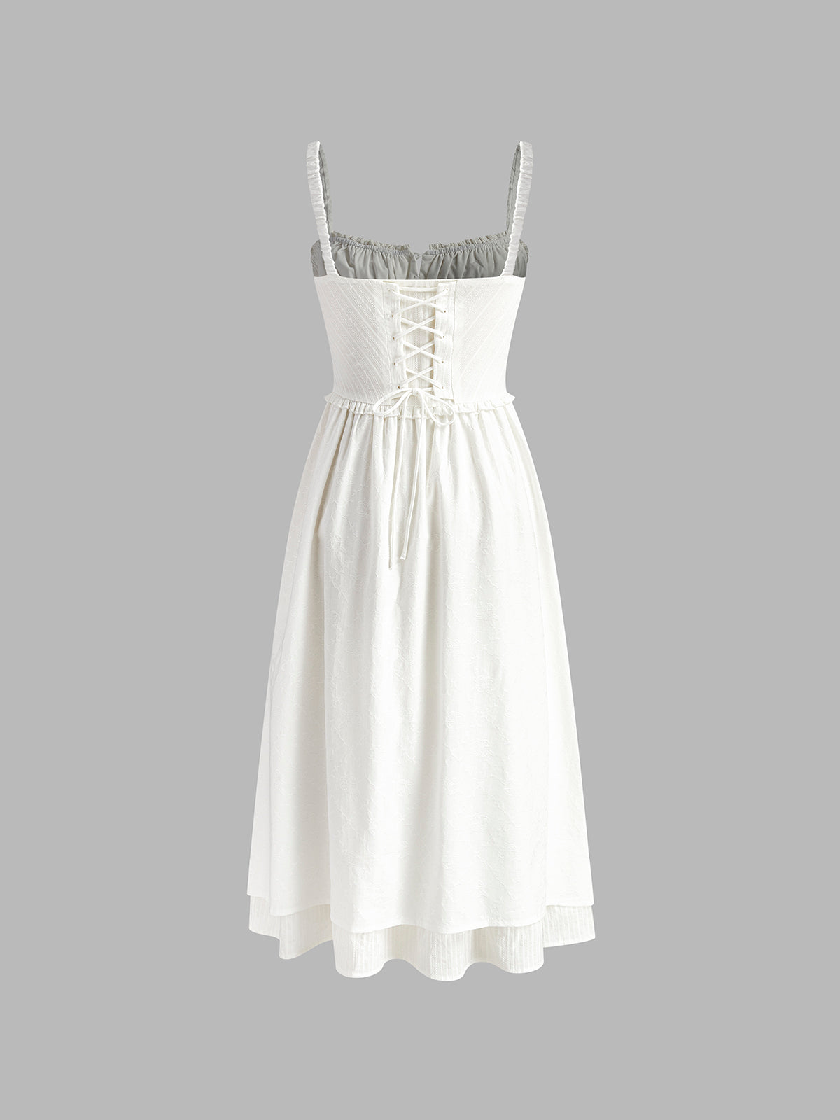 Sleeveless Ruffle Hem Cotton Blend Midi Cami Dress