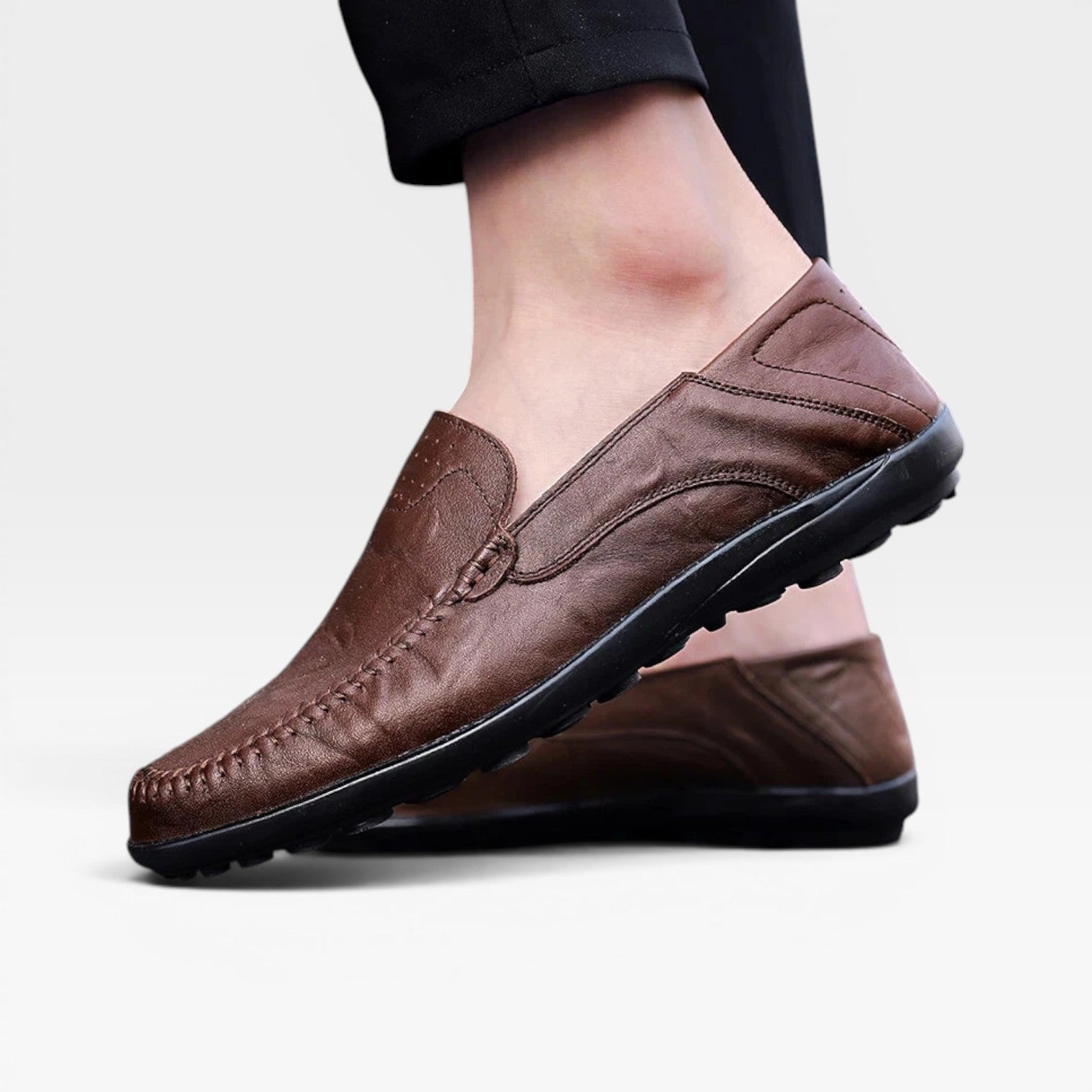 Breathable Genuine Leather Slip-On Loafers