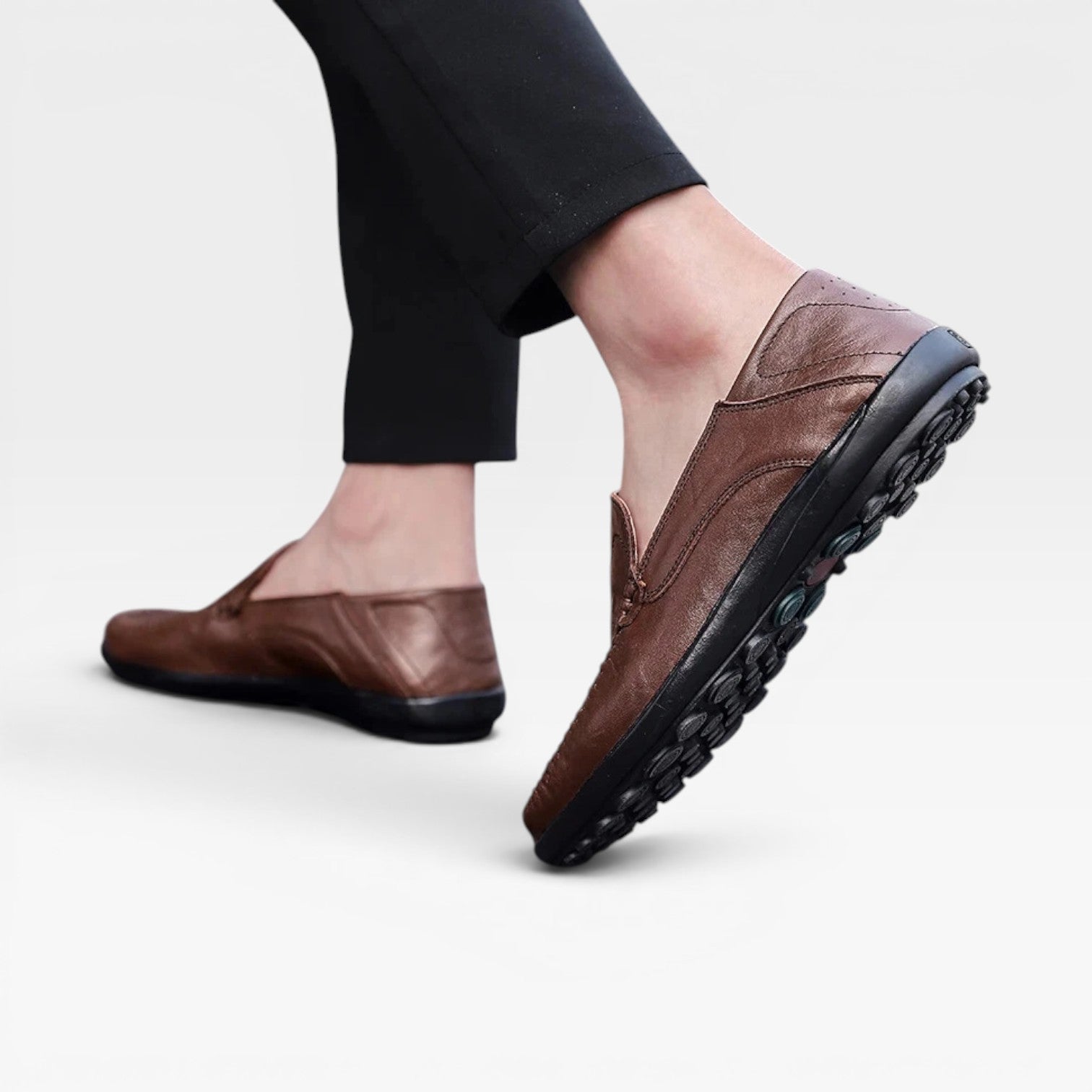 Breathable Genuine Leather Slip-On Loafers