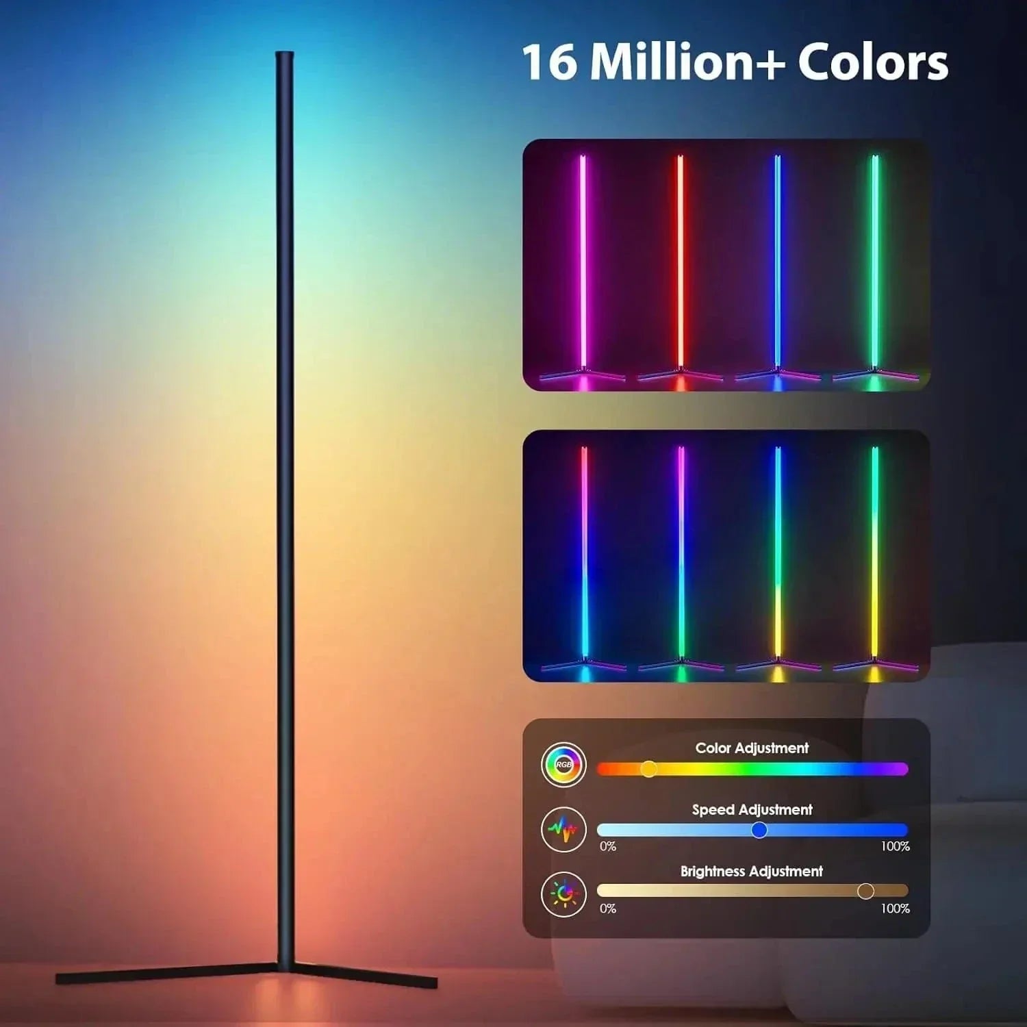 Sleek RGB Corner Lamp With Remote Control