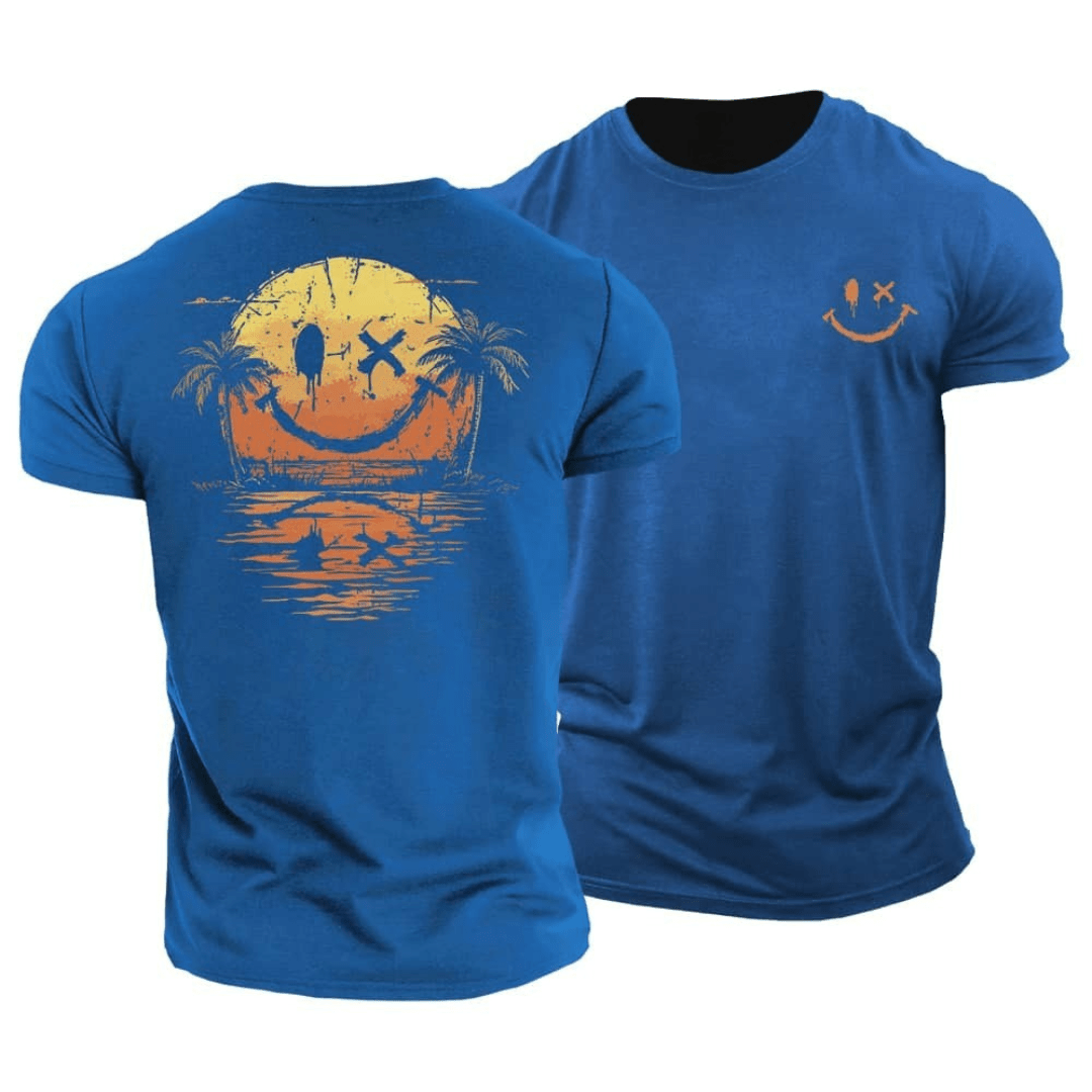 Sunset Smiley Graphic Relaxed Fit T Shirt