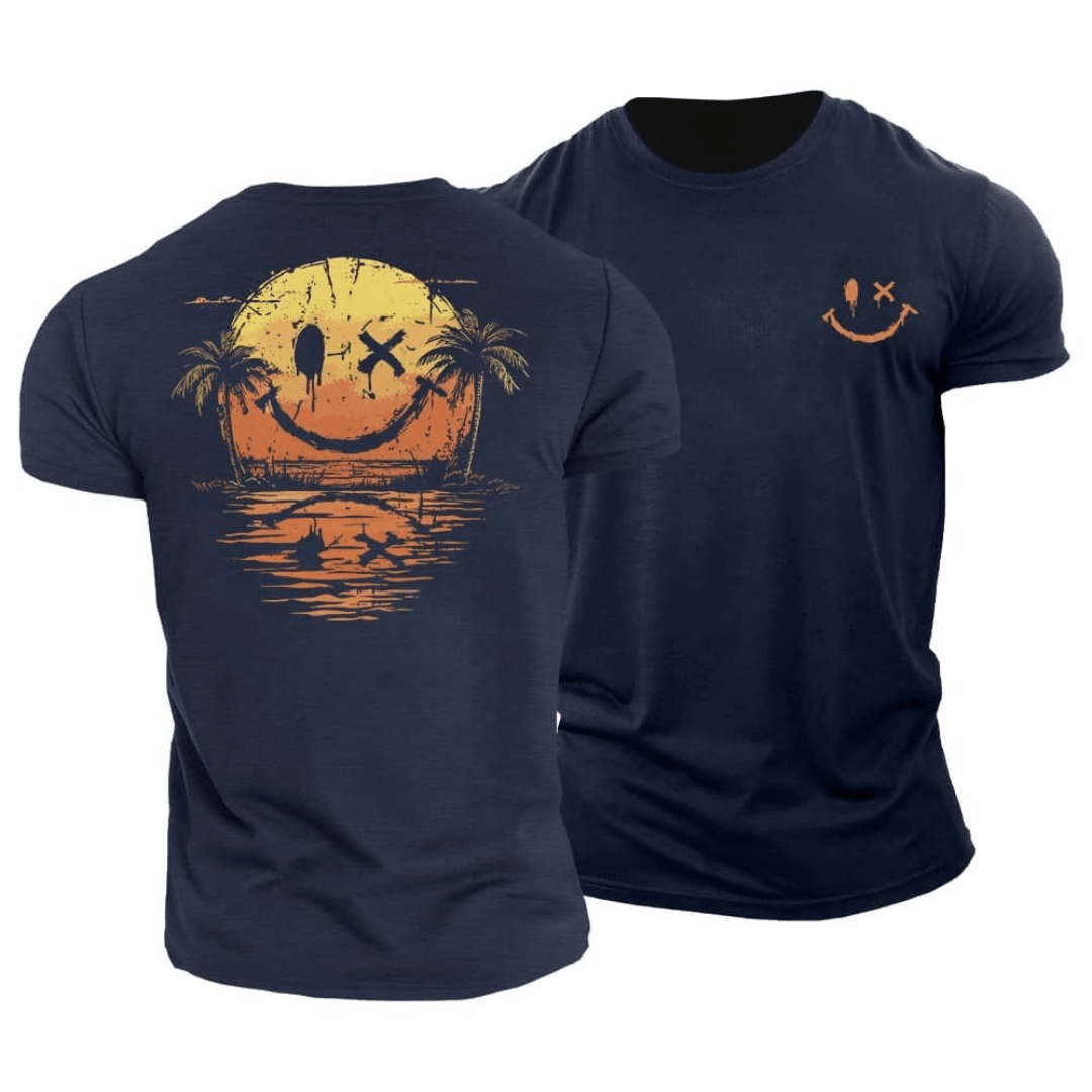 Sunset Smiley Graphic Relaxed Fit T Shirt