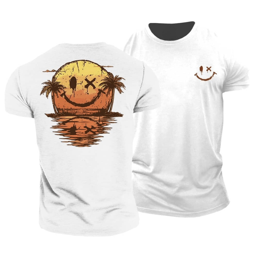 Sunset Smiley Graphic Relaxed Fit T Shirt