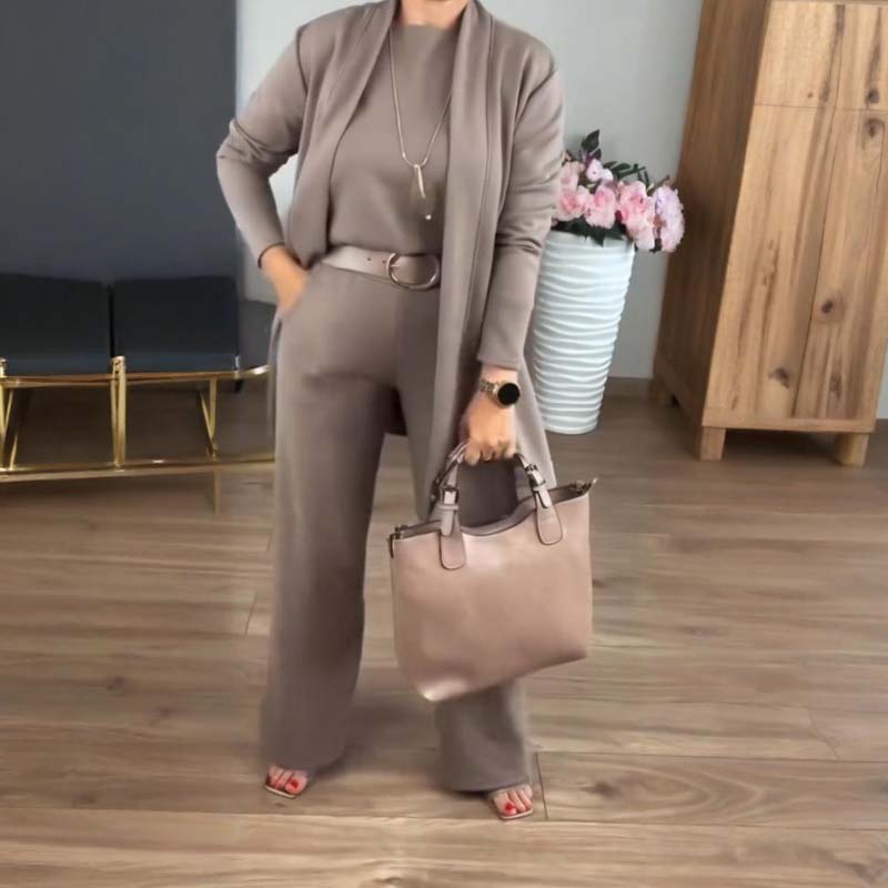 Tailored Three-Piece Set with Soft Fabric