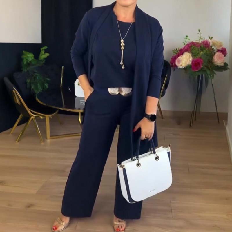 Tailored Three-Piece Set with Soft Fabric