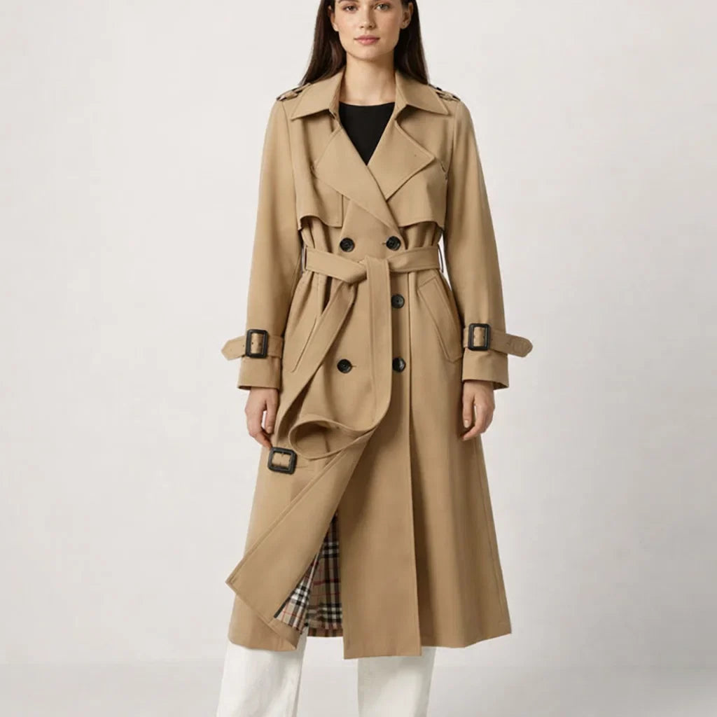 Classic Belted Trench Coat for Women