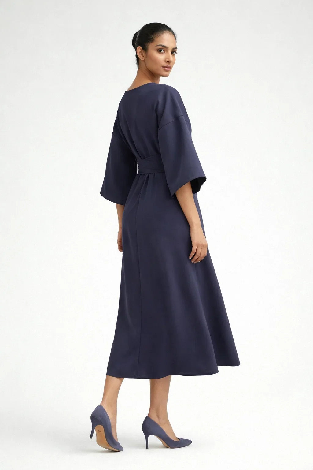 Belted Maxi Dress for Women - Flowing Elegant Formal Occasion Dress