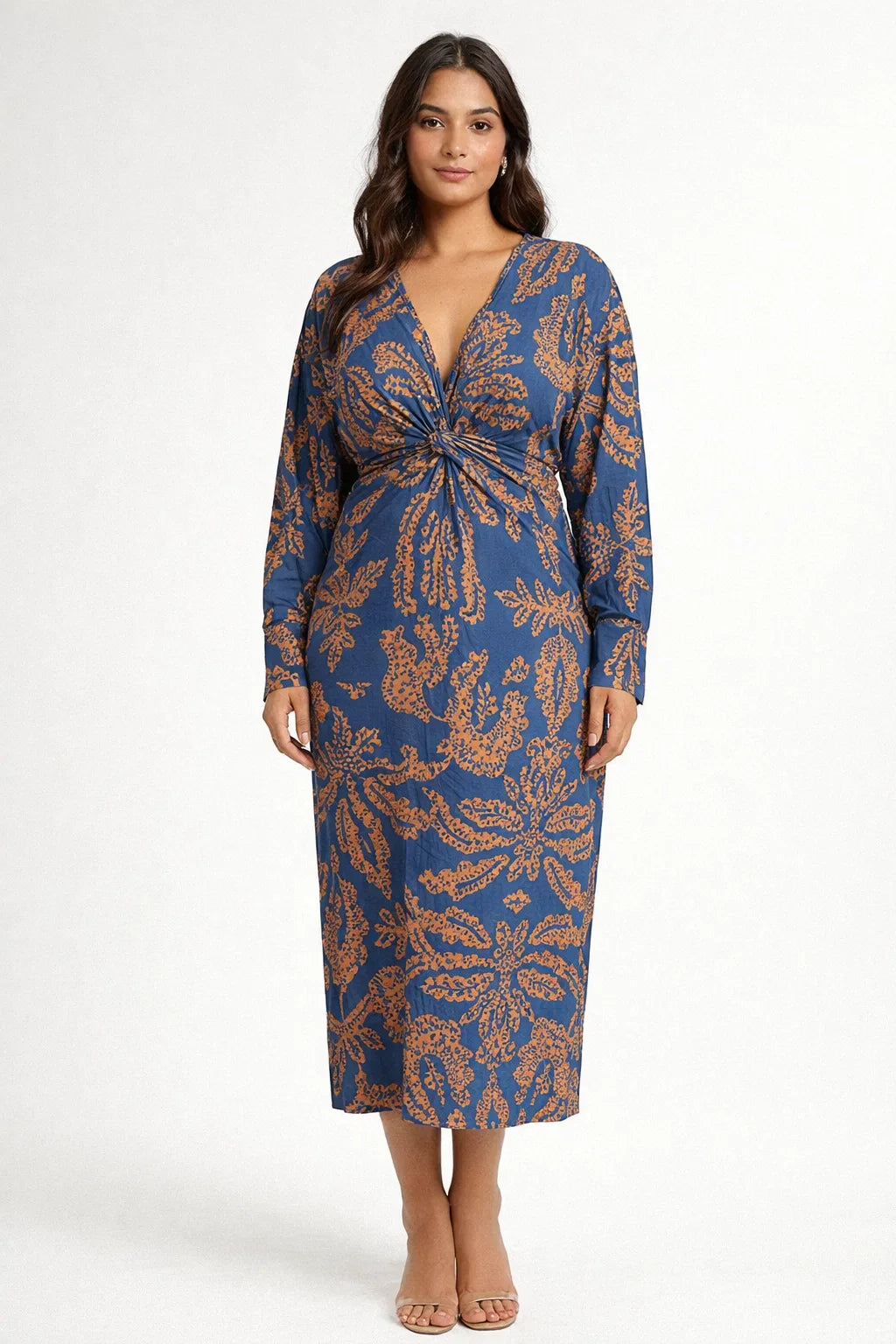 Boho Maxi Dress for Women - V-Neck Floral Flowing Casual Summer Dress