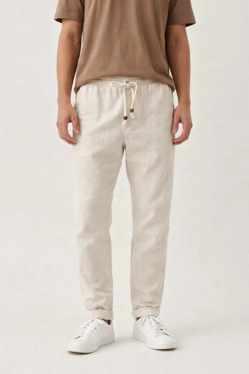Linen Casual Pants | Drawstring Relaxed Fit Men