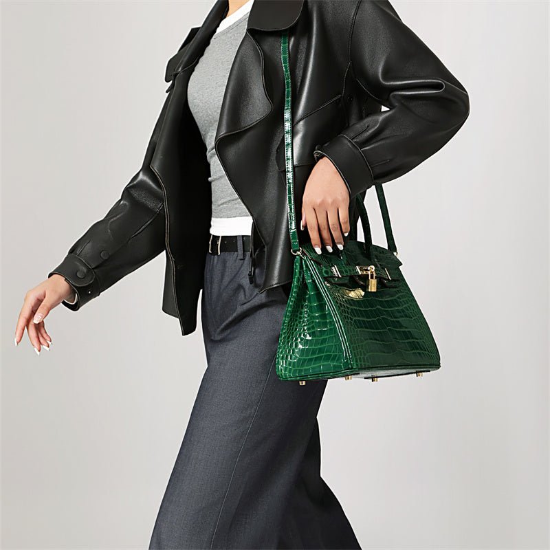Leather Structured Shoulder Handbag
