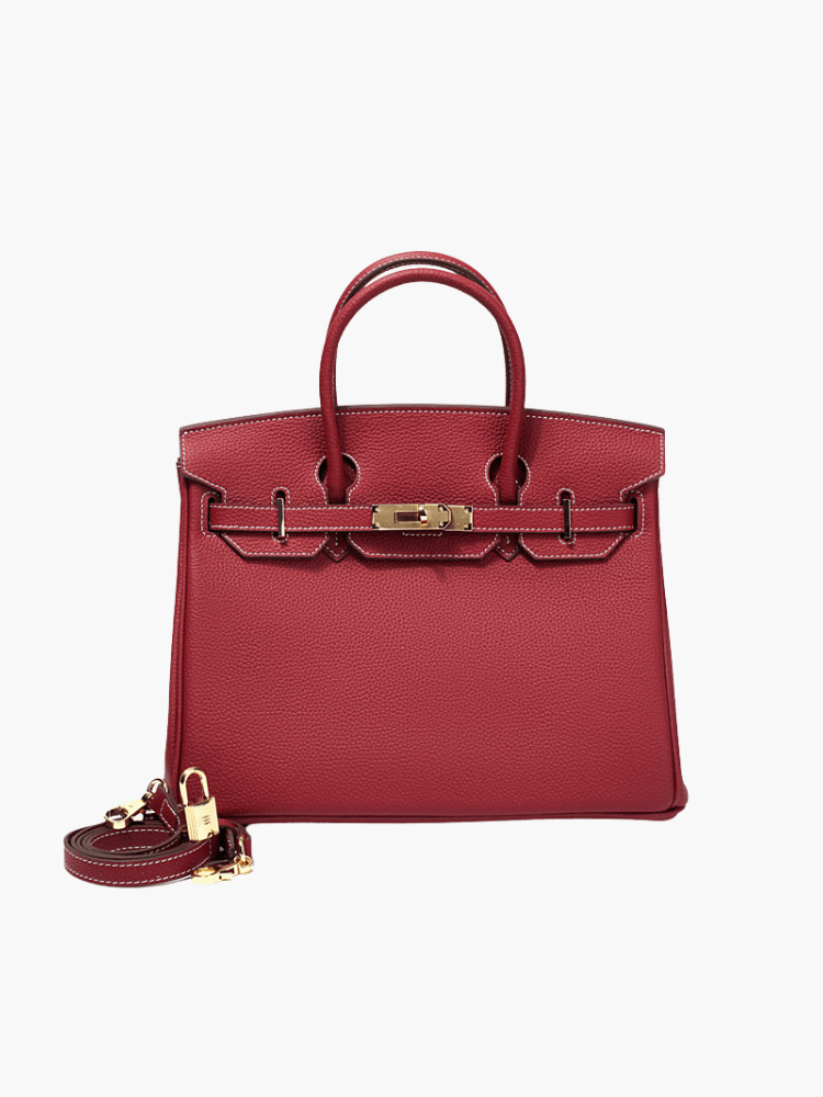 Leather Structured Shoulder Handbag