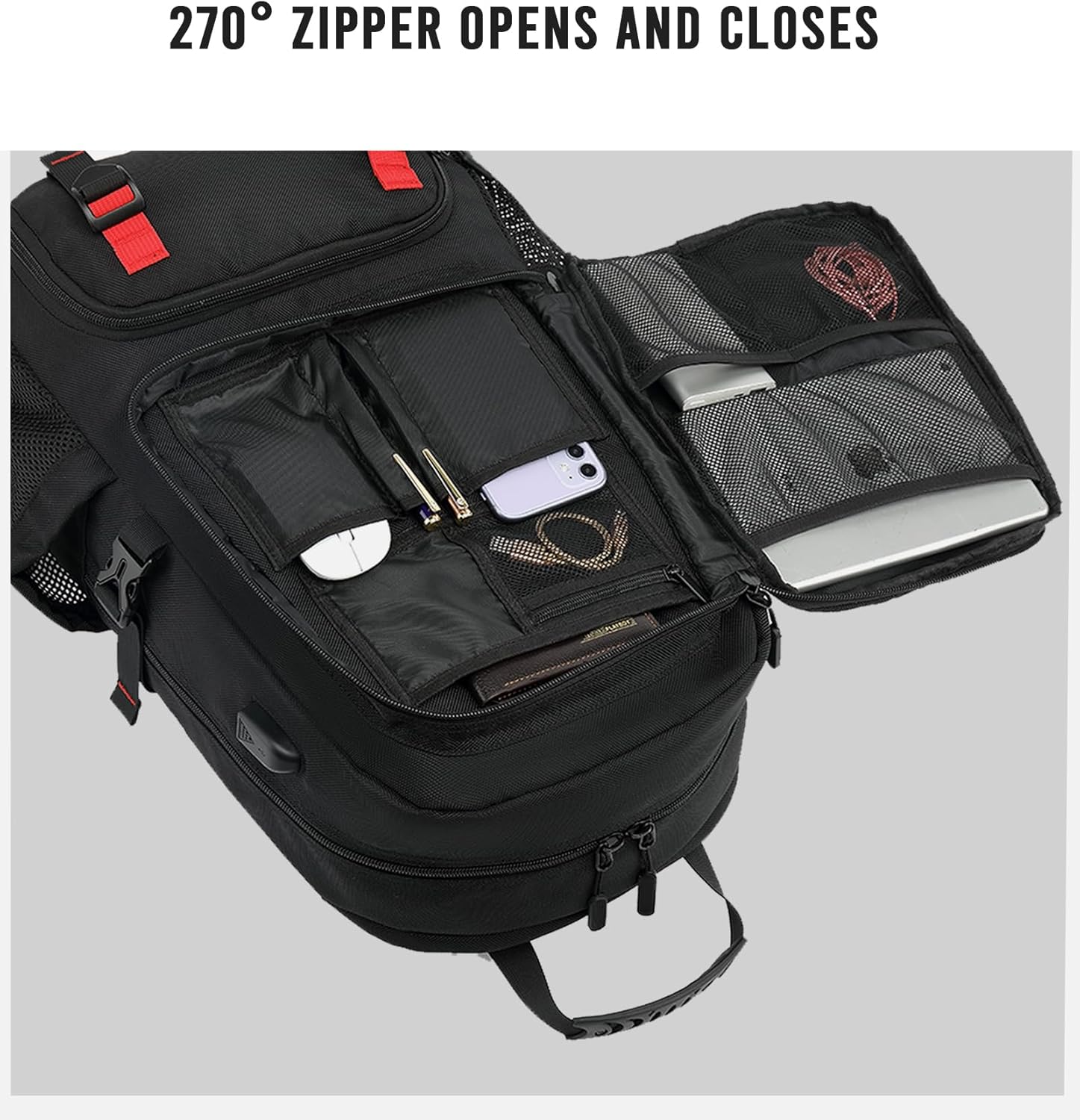 60L Expandable Travel Laptop Backpack