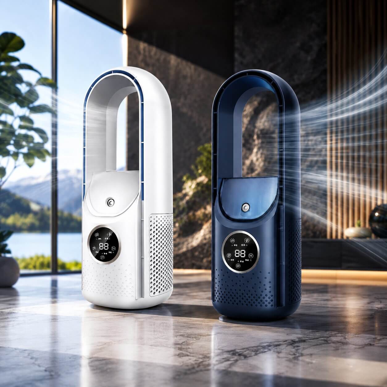 Bladeless Tower Fan with 6 Modes for Home and Office