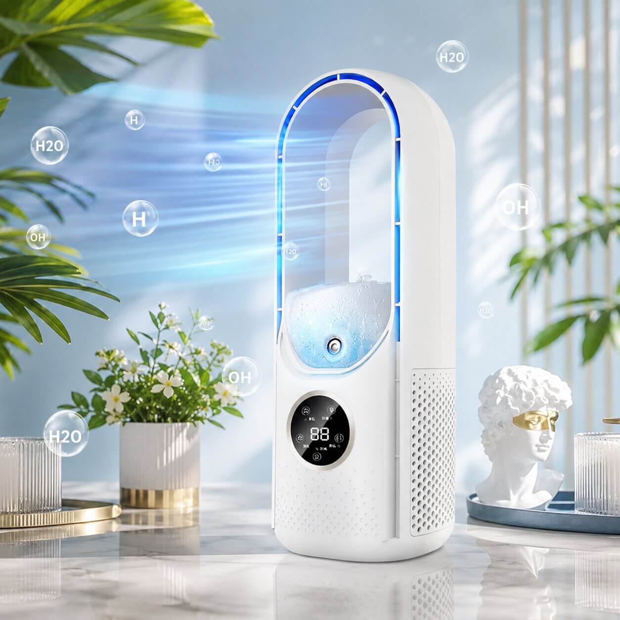 Bladeless Tower Fan with 6 Modes for Home and Office