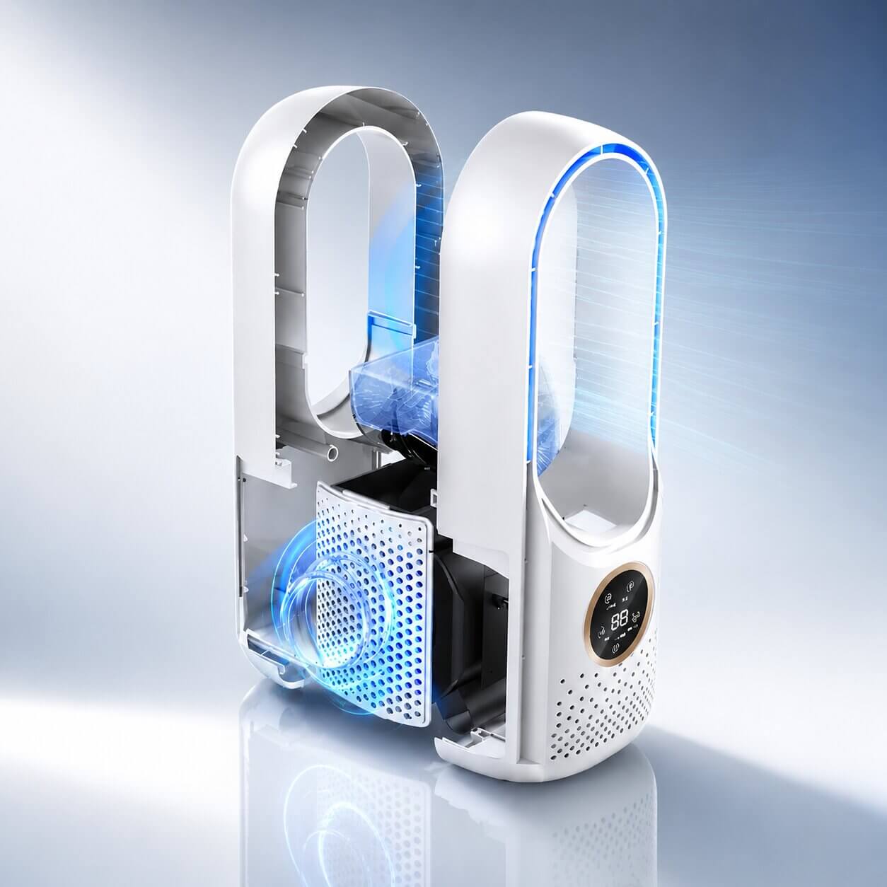 Bladeless Tower Fan with 6 Modes for Home and Office